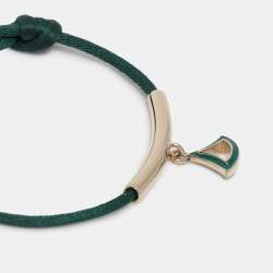 Pre Owned Bvlgari Divas' Dream Enamel Gold Tone Cord Bracelet