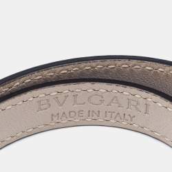 Pre Owned Bvlgari Serpenti Forever Navy Blue Enamel Gold Tone Double Wrap Bracelet