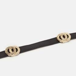 Pre Owned Bvlgari Bvlgari Leather Gold Tone Wrap Bracelet