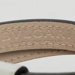 Bvlgari Serpenti Forever Enamel Silver Double Coiled Leather Gold Tone Bracelet
