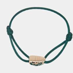 Pre Owned Bvlgari Serpenti Forever Enamel Gold Tone Adjustable Cord Bracelet