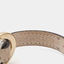 Bvlgari Two Tone Interlocking Circles Black Leather Two Tone Bracelet
