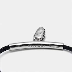 Bvlgari Serpenti Forever Enamel Silver Tone Cord Bracelet