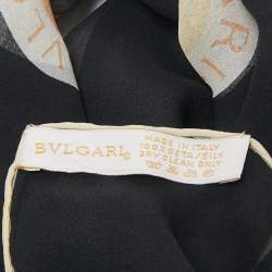 Bvlgari Black Logo Print Silk Chiffon Stole