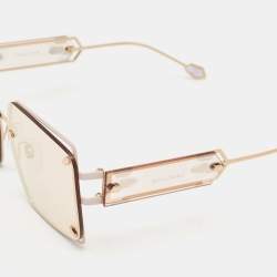 Bvlgari Gold/Lilac Mirrored BV 6171 Square Sunglasses