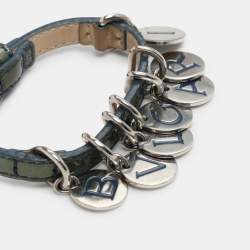 Bvlgari Blue Patent Leather Charm Bracelet