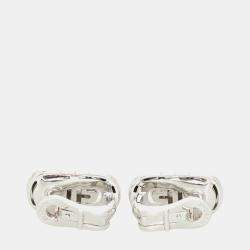 Bvlgari 18K White Gold Parentesi Clip On Earrings