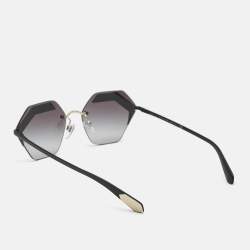 Pre Owned Bvlgari Matte Black Gradient 6103 Serpenteyes Geometric Sunglasses