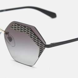Pre Owned Bvlgari Matte Black Gradient 6103 Serpenteyes Geometric Sunglasses