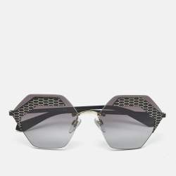 Pre Owned Bvlgari Matte Black Gradient 6103 Serpenteyes Geometric Sunglasses
