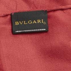 Pre Owned وشاح بلغاري ماكسي حروف لوغمانيا حرير روبي أحمر