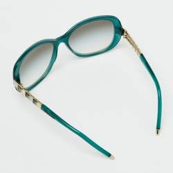 Pre Owned Bvlgari Green Gradien BV 8114 Serpenti Rectangle Sunglasses