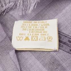 Pre Owned Bvlgari Purple Printed Wool and Silk Scarf 