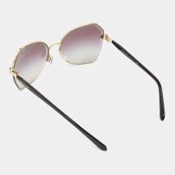 Pre Owned Bvlgari Black Gradient 6102 B Serpenti Cat Eye Sunglasses