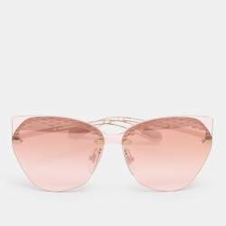 Pre Owned Bvlgari Pink Rose Gold Tone Metal 6107 Scalesbeat Serpenti Sunglasses