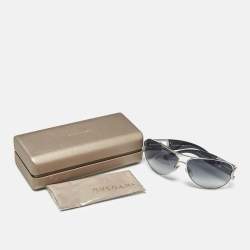 Pre Owned Bvlgari Black Gradient 6012-B Crystals Aviators Sunglasses