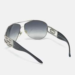 Pre Owned Bvlgari Black Gradient 6012-B Crystals Aviators Sunglasses