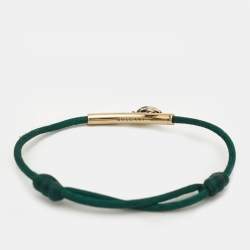 Pre Owned Bvlgari Serpenti Forever Enamel Gold Tone Cord Bracelet