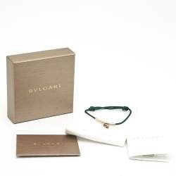 Pre Owned Bvlgari Serpenti Forever Enamel Gold Tone Cord Bracelet