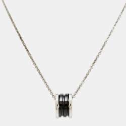 Pre Owned Bvlgari B. Zero1 Save the Children Ceramic Sterling Silver Pendant Necklace