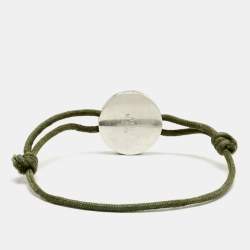 Pre Owned سوار بلغاري ميناء أخضر فضي خالص بحبل قابل للتعديل