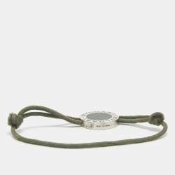Pre Owned سوار بلغاري ميناء أخضر فضي خالص بحبل قابل للتعديل