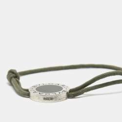 Pre Owned سوار بلغاري ميناء أخضر فضي خالص بحبل قابل للتعديل