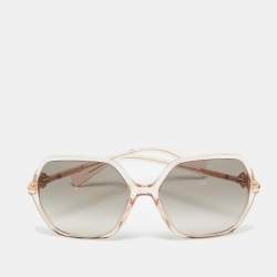 Pre Owned Bvlgari Peach/Grey Gradient 8238 B Oversized Sunglasses