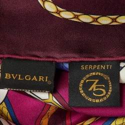 Pre Owned Bvlgari Pink/Burgundy Serpenti 75 Silk Scarf 