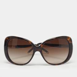 Pre Owned Bvlgari Tortoishell Brown Gradient  8105 B Crystal Oversized Sunglasses