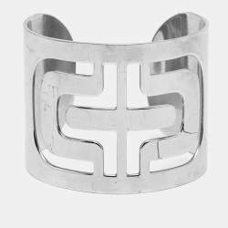 Pre Owned Bvlgari Parentesi Cutwork Sterling Silver Bracelet