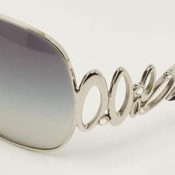 مملوكة مسبقًا Bvlgari Black/Silver Tone Gradient 6028 B Oversized Sunglasses