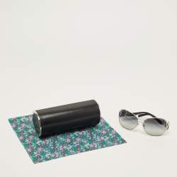 مملوكة مسبقًا Bvlgari Black/Silver Tone Gradient 6028 B Oversized Sunglasses
