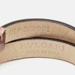 Pre Owned Bvlgari Divas' Dream Metallic Studded Leather Double Wrap Bracelet