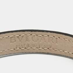 Pre Owned Bvlgari Serpenti Leather Enamel Gold Tone Bracelet