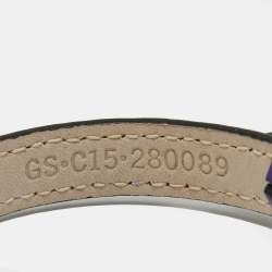 Pre Owned Bvlgari Serpenti Leather Enamel Gold Tone Bracelet