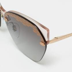 Pre Owned نظارة شمسية بلغاري 6107 عين قطة غير منتظمة متدرجة ذهبية/سوداء