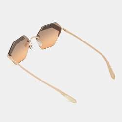 Pre Owned Bvlgari Black/Gold 6103 Serpenti Geometric Sunglasses