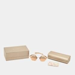 Pre Owned Bvlgari Black/Gold 6103 Serpenti Geometric Sunglasses