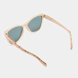 Pre Owned Bvlgari Beige Gradient Printed 8208 Cat Eye Sunglasses