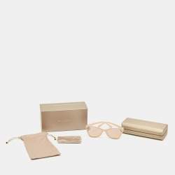 Pre Owned Bvlgari Beige Gradient Printed 8208 Cat Eye Sunglasses