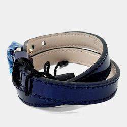 Pre Owned Bvlgari Leather Blue bracelet