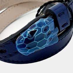 Pre Owned Bvlgari Leather Blue bracelet