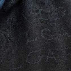 مملوكة مسبقًا وشاح بلغاري صوف و حرير لوغومانيا باللون الأزرق الداكن البحري