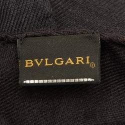 مملوكة مسبقًا وشاح بلغاري صوف وحرير لوغومانيا باللون الأزرق الداكن البحري