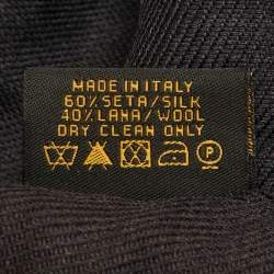 مملوكة مسبقًا وشاح بلغاري صوف وحرير لوغومانيا باللون الأزرق الداكن البحري