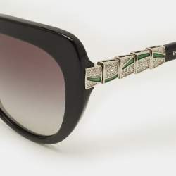 Pre Owned Bvlgari Black Gradient 8143-B Butterfly Sunglasses        
