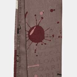 Pre Owned Bvlgari Brown Wool & Silk Logo Scarf