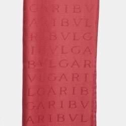 Pre Owned وشاح بلغاري صوف حرير بشعار أحمر