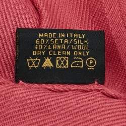 Pre Owned وشاح بلغاري صوف حرير بشعار أحمر